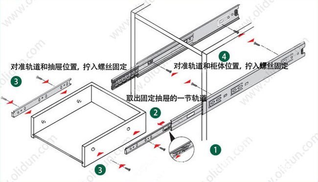 抽屉滑轨怎么安装 抽屉滑轨安装图解